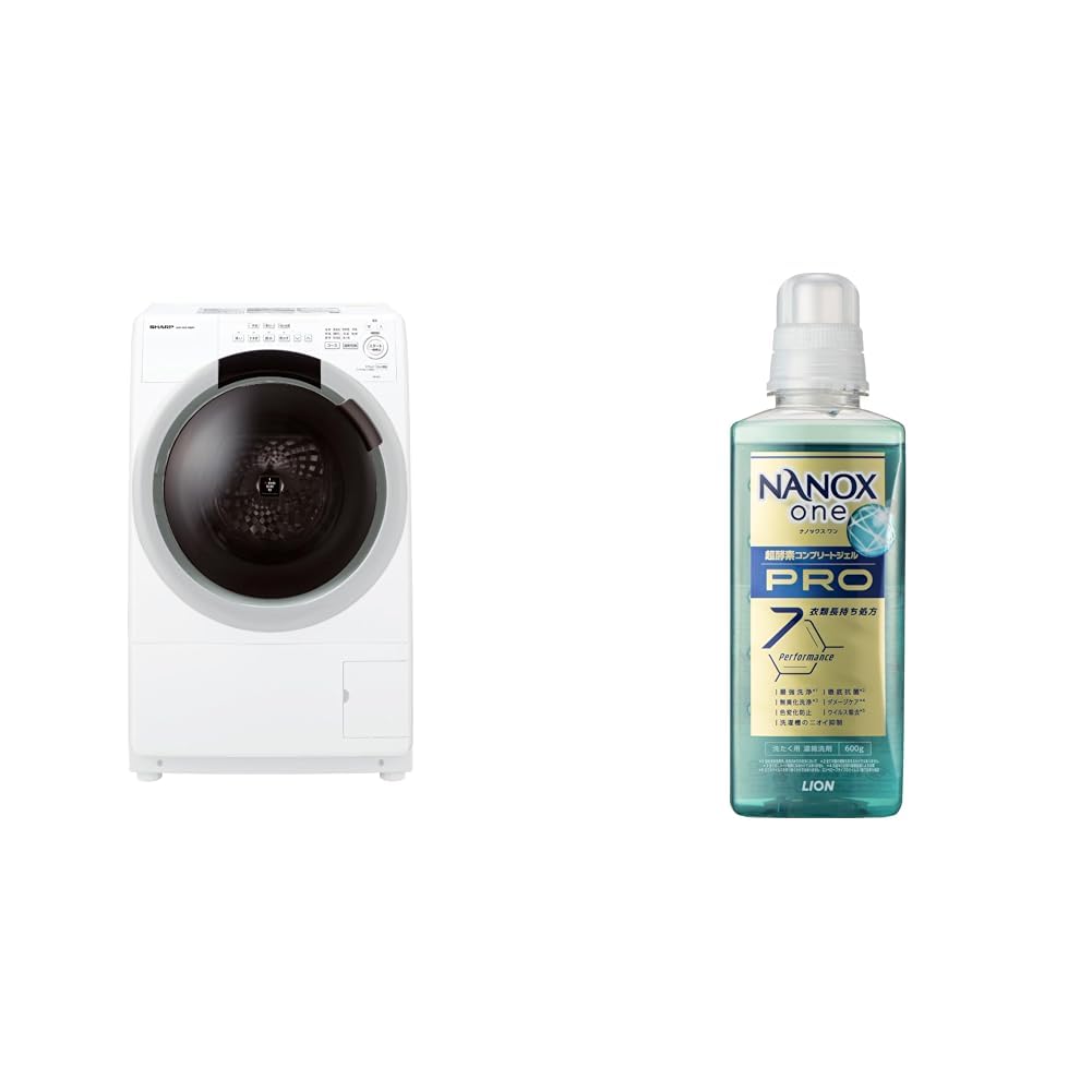 Amazon | 【セット買い】シャープ ドラム式 洗濯乾燥機 ES-S7J-WL 左